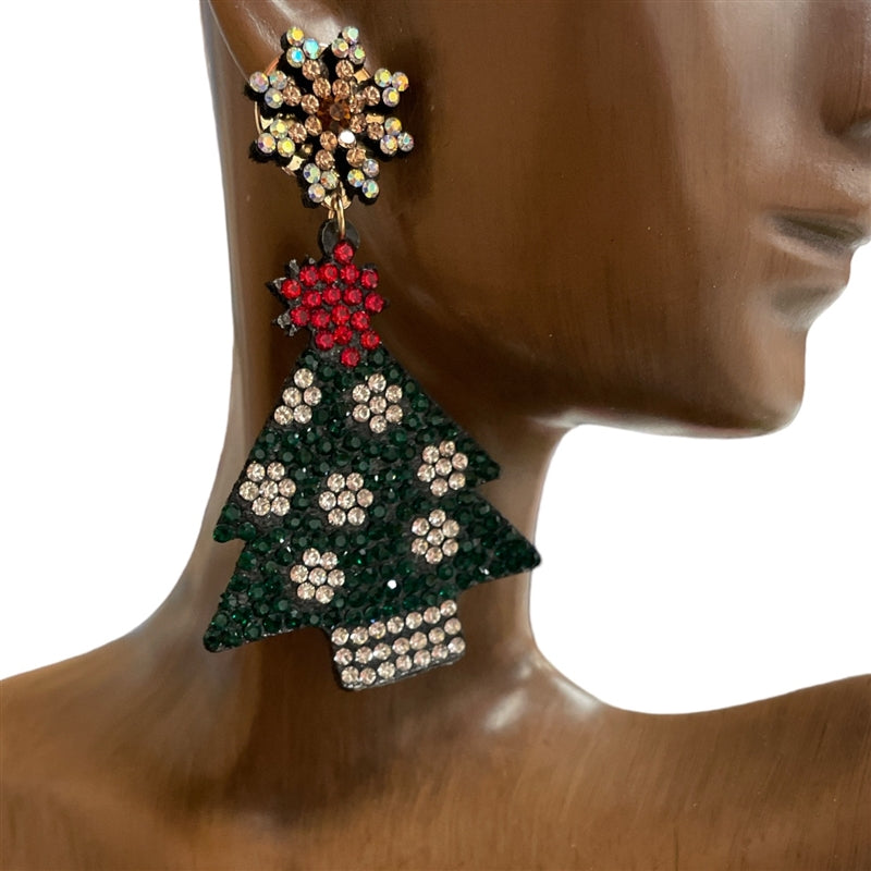 Snowflake & Christmas Tree Earrings