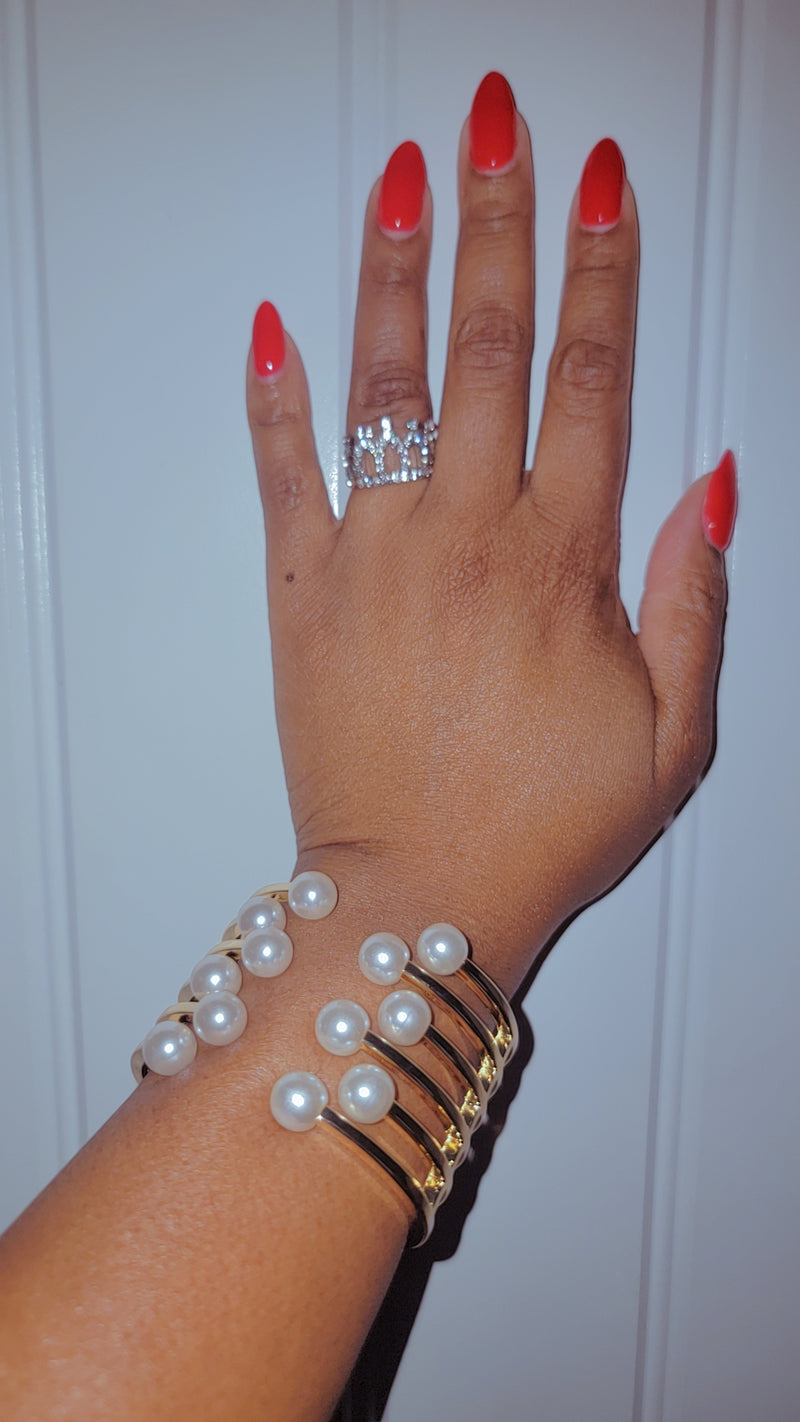 Large Cuff Pearl Bracelet