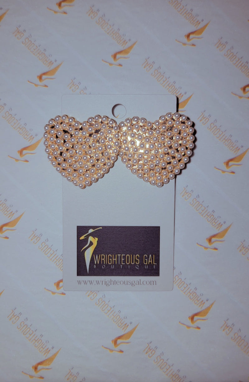 Pearly Heart Earrings