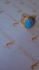 Golden Turquoise Stone Ring