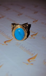 Golden Turquoise Stone Ring