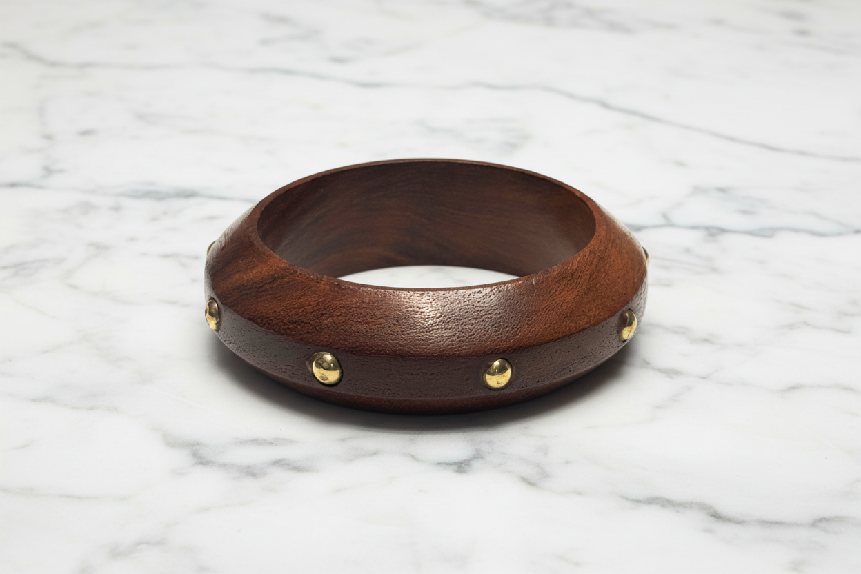 Studded Wooden Bracelet